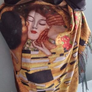 Gustav Klimt The Kiss Art Print Scarf Shawl Wrap